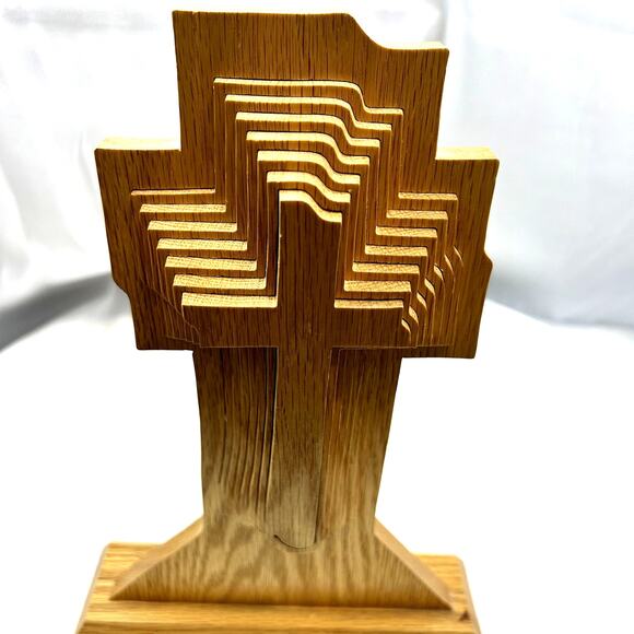 CROSS Wood Multi-layer one cut 1 piece 8 layers hand made unique rare - Picture 1 of 10